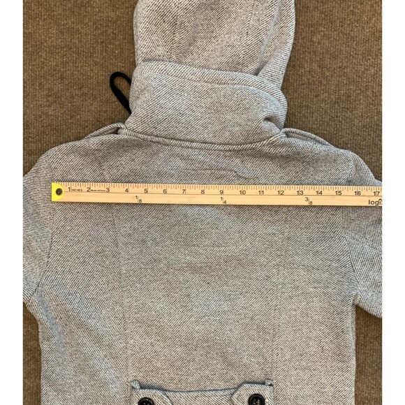 Sebby Coat Womens SP Petite Tweed Hooded Toggle Duffle Peacoat Fleece Lined Zip - Picture 8 of 10